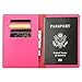 SanSiDo RFID Blocking Leather Passport Cover Passport Holder Travel Wallet Passport Wallet Case - FULL GRAIN LEATHER (Rose)
