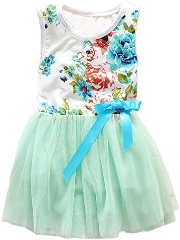 Mactery Little Girls Sleeveless Floral Princess Dress Lace Tulle Tutu Dresses Sundress