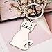 Mayitr 1pc Silver Cat Keychain Key Ring Cute