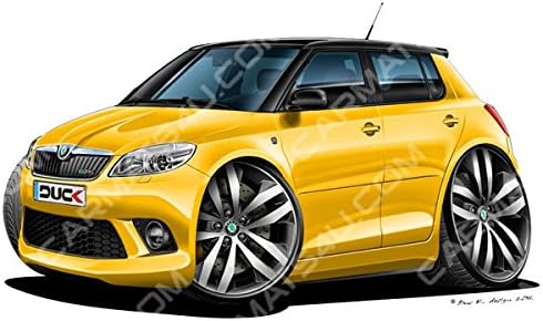 Carmats4u Skoda Fabia Vrs Mk2 Vinyl Wall Art Sticker Yellow Amazon Co Uk Car Motorbike