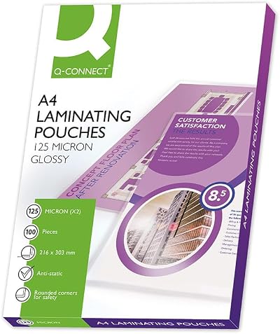 Q-Connect A4 Laminating Pouch 125 micron 2 Sides Pack of 100 KF04116