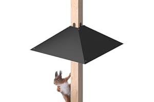 Queension Metal Squirrel Baffle for 4x4 Post, 17 Inch Squirrel Proof Baffles for Bird Feeder Poles, Outdoor Guard for Wooden Pole to Deter Raccoons from Bird Houses, 1 Pack