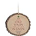 Unto Us a Child is Born Luke 2:11 Wood Tree Bark 4 inch Christmas Tree Ornament, Multicolor, 3.5 x 3.75
