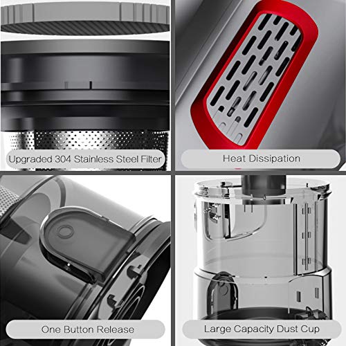 ERGO LIFE Cordless Vacuum Lightweight Stick Vacuum Cleaner, 200W Brushless Motor Powerful