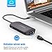 USB C Hub, USB C HDMI Adapter, 8 in 1 MacBook Pro/Air 2018 Dock Thunderbolt 3 Dongle with Ethernet, USB C Power Delivery, 3 USB 3.0 Ports, SD TF Card Reader for USB Type C Devices, Grey