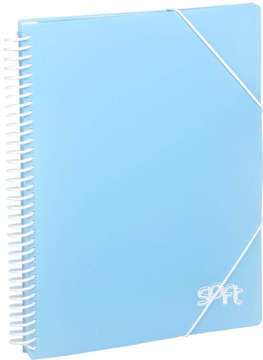 Carchivo – Soft Series Spiral Binder 40 Pockets, Pastel Blue