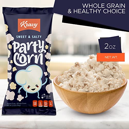 Party Corn Flavored Popcorn By Kravy Foods,3 Pack, Sweet & Salty Coated