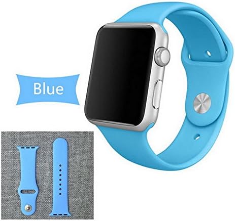 Idea-Promo -Apple Watch Replacement Band - Soft Silicone Replacement Sports Wristbands Straps for Apple Wrist Watch iWatch (42, Blue)