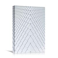 Canvas Wall Art White Building Pattern Abstract Architecture & Maps Building Chic Home Office Photography - 12x18 inches
