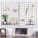Kaforise Wire Wall Grid Panel, Multifunction Painted Photo Hanging Display and Wall Storage Organizer, Pack of 2, Size 25.6x17.7inch, Black