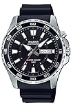 Casio Men's 'Super Illuminator' Quartz Stainless Steel and Resin Casual Watch, Color:Black (Model: MTD-110-1AVCF)