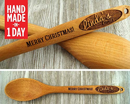 Stocking Stuffer, Wooden Spoon, Christmas Wooden Spoon, Personalized Spoon, Custom Spoon, Baking Gift, Christmas Baking Gift, Coworker Gift, Stocking Filler, Gifts Under 20