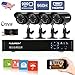 Floureon 4CH 960H Digital Video Recorder HDMI DVR+Outdoor Night Vision Bullet Camera 900TVL Waterproof IR LED CCTV Security Cameras 4 Packs, 60ft Cables (4CH 960H 900TVL)
