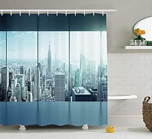 N\A Juego de Cortinas de baño de decoración de la casa, Vista aérea de