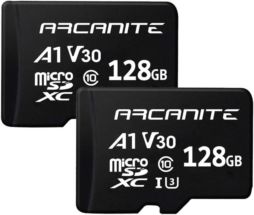 ARCANITE 2-Pack 128GB microSDXC A1 U3 V30 4K Memory Card - 90MB/s Read