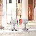 VINCIGANT Silver Crystal Bowl Candle Holder Sets for Dining Room Decorative Centerpieces,Modern House Decor Gifts for Anniversary Celebration,8 Inches Tall