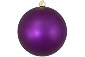 Christmas By Krebs 8" (200mm) Velvet Diva Purple [1 Piece] Extra Large Solid Oversized Huge Big Outdoor Plastic, UV Ball Ornament Hanging Tree Decorations