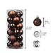 KI Store 24ct Christmas Ball Ornaments Shatterproof Christmas Decorations Tree Balls SMALL for Holiday Wedding Party Decoration, Tree Ornaments Hooks included 1.57” (40mm Brown)