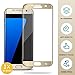Ness-shop - Galaxy S7 Edge Screen Protector, S7 Edge Tempered Glass Full Coverage 3D Curved High Definition Ultra Clear Film Anti-Bubble Screen Protector for Samsung Galaxy S7 Edge – Gold