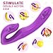 Remote Control Strapless Strap on Dildo Dual Vibrators, 9 Speed Rechargeable G-Spot Massager, Silicone Double Ended Dildos Sex Toys for Lesbian Women Couples (Purple)
