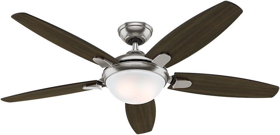 Hunter Indoor Ceiling Fan With Light And Remote Control Contempo 52 Inch Brushed Nickel 59013