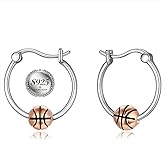 Soccer Golf Basketball Football Tennis Baseball Volleyball Earrings for Women Sterling Silver Hoop Earrings Sports Jewelry Gifts