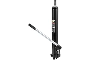 VEVOR Hydraulic Long Ram Jack, with Single Piston Pump and Clevis Base, Manual Cherry Picker w/Handle, for Garage/Shop Cranes, Engine Hoists，3 Tons/6600 lbs Capacity, Black