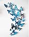 Romantiko 12 Pcs Fashion 3D Butterfly Decor Decal Wall Stickers Art(Blue)