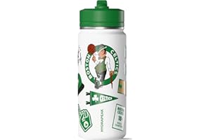 Hydrapeak x NBA Officially Licensed Boston Celtics 20 oz Active Water Bottle with Chug Lid and Handle Reusable Stainless Steel Double Wall Insulated Sports Gift for Kids/Adults
