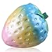 Coogam Large Rainbow Strawberry Jumbo Squishy Super Slow Rising Big Squishies Squeeze Fruit Stress Stretch Cream Scented Slow Rising Fidget Toys Gifts for Kids and Adults (4.5 Inch)