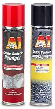 PRAKTISCHES PREMIUM SET A1 Dr Wack 400ml CABRIO VERDECK-REINIGER Schaumreiniger & 400 ml VERDECK-IMPRÄGNIERER Nässeschutz Sch