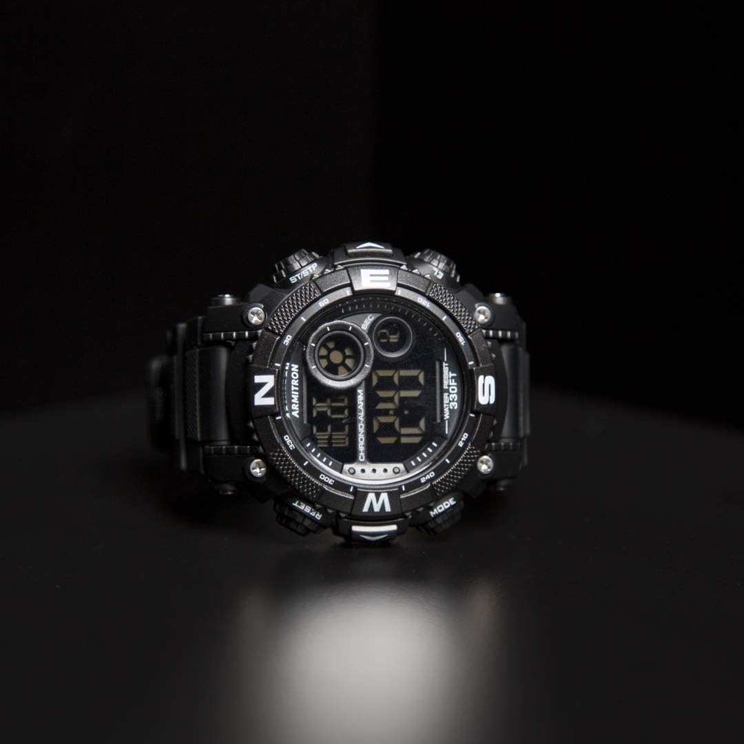 Armitron Sport Men's 40/8284BLK Digital Chronograph Black Resin Strap Watch: Watches