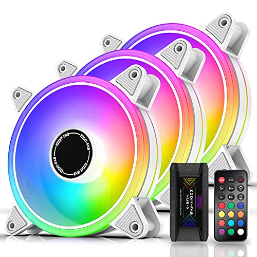 EZDIY-FAB White Moonlight 120mm RGB Case Fan with