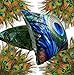 Fablegent XH1 - Elegant Decorative Throw Pillow Cover - Peacock Feathers Design on Both Sides (18