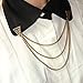Kloud City Men's Tie Chain 3 Layers Triangle Brooch Collar Pin Bar Clip For Business Attire