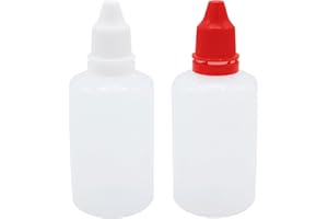 XIWENQUKU 2Pcs 50ml/1.7oz Plastic Dropper Bottles, Empty Squeezable Portable Travel Eye Liquid Dropper Mini Small Refillable 
