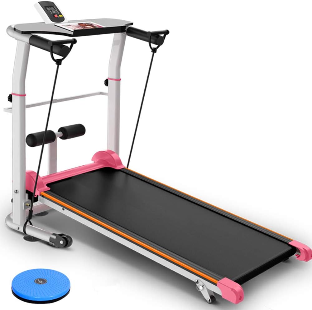 YQDS Folding under Desk Treadmill 3-In-1 Fitness Club Professional Sit-Ups Twisting Machine Running Walking Machine Home Gym Office Load 150Kg