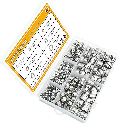 Sutemribor 304 Stainless Steel 721mm Single Ear Hose Clamps Assortment
