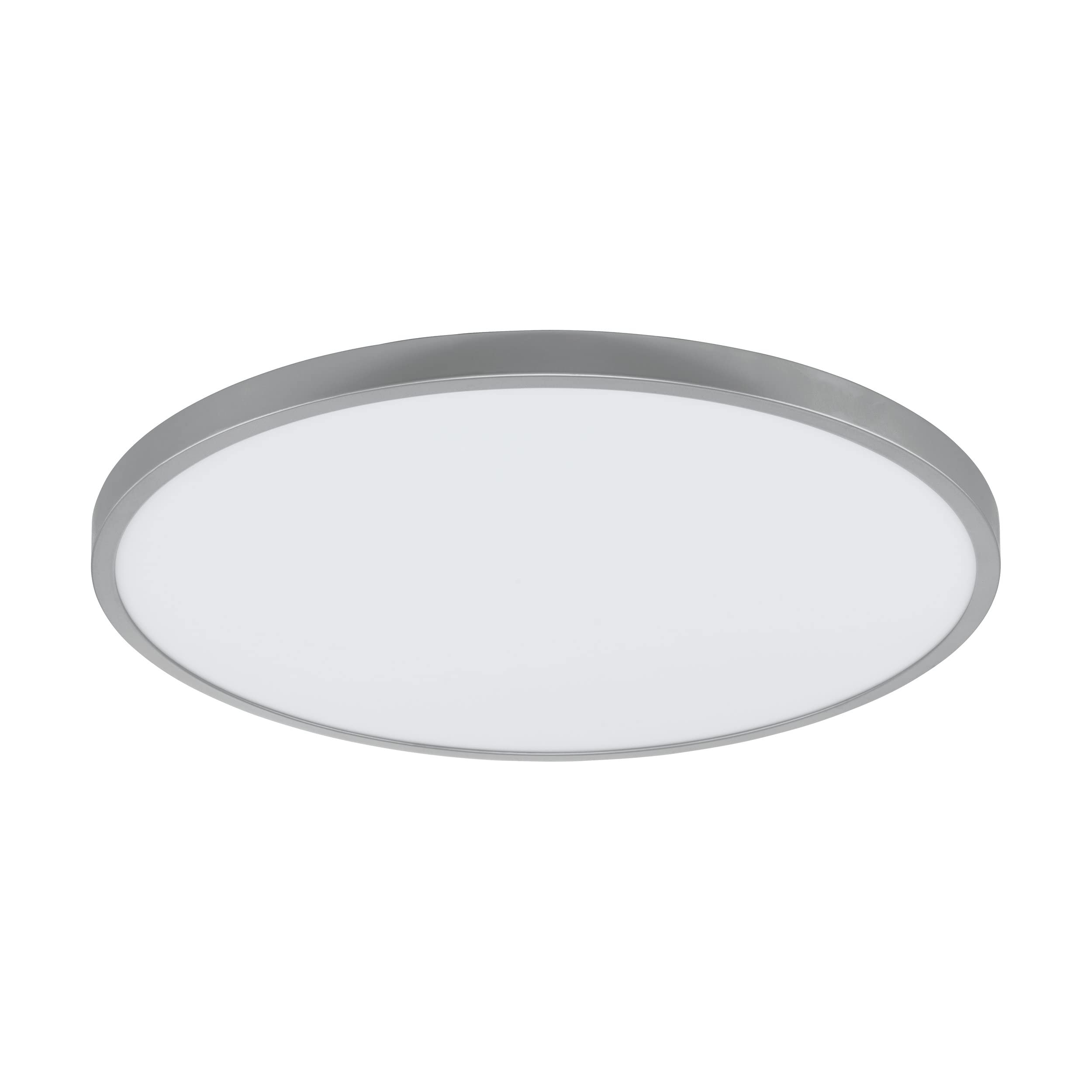 EGLO Fueva 1 LED Ceiling Light, 1 Bulb Ceiling lamp, Material: Aluminium, Plastic, Colour: Silver, White, Diameter: 60 cm, Warm White