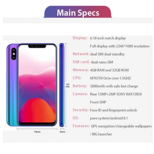image for Inkach - Cell Phoes Inkach Unlocked Cell Phones, 6.18” FHD Full Scre