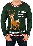 Rudolph Dingleberries Sweater in Green - Ugly Christmas Sweater