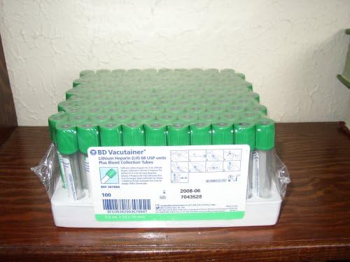BD Vacutainer Lithium Heparin (LH) 68 USP units Plus blood Collection Tubes