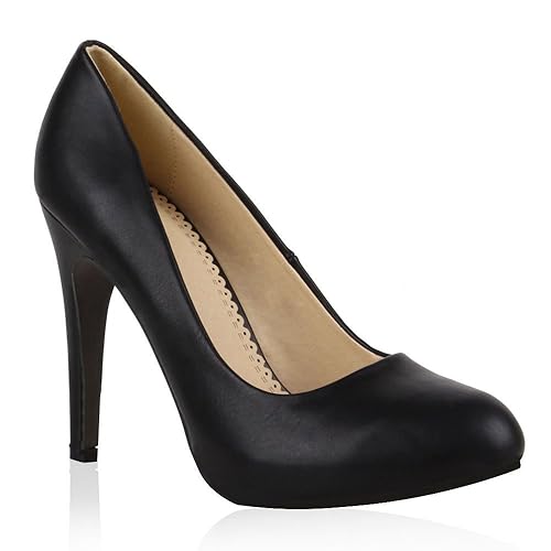 Elegante Damen High Heels | Spitze Pumps Lack | Metallic Schuhe Stiletto | Samt Glitzer Nieten | Abendschuhe Business Schuhe | Flandell®