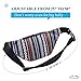 Kayhoma Boho Fanny Pack Stripe Festival Rave Retro Vintage Flat Bum Bags Travel Hiking Waist Belt Purse
