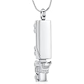 AIWENXI Urn Necklace for Ashes for Men Truck Cremation Jewelry Adults Stainless Steel 18 Wheeler Semi Truck Keepsake Urn Pendant Ashes Memorial Necklaces Jewelry Locket Gifts