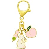 DONWOIE Bunny Keychain -Cute Key Chains for Women Bag Charms,Rabbit Keychins Gift for Wemen Friands Girls Teens