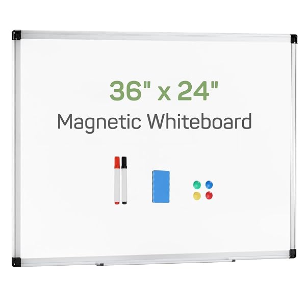 ZIBBIZO MAGNETIC DRY ERASE WHITE BOARD 36″ X...