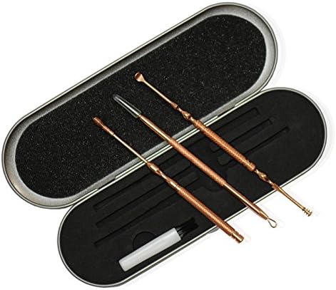 Stainless Steel Ear Pick Ear Wax Removal kit with Storage Box Blackhead Removal Kit Acne Needle Extractor Tool Set
