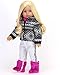 Sophia's Doll Clothing Ski Outfit for Dolls |18 in Doll Snowsuit | 4 Pc Set, Black & White Geometric Print Ski Coat, White Pants, Berry Neck Warmer & Fur Boots, Perfect for American Dolls & More!