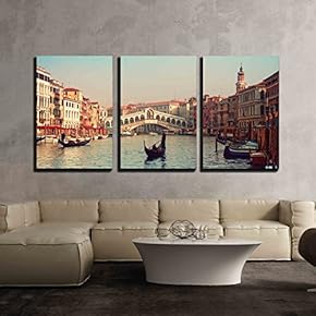 Rialto Bridge and Gondolas in Venice x3 Panels